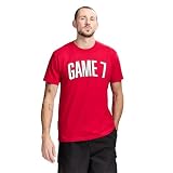GAME 7 Men's Short Sleeve Lightweight Graphic Logo Crew Neck Cotton T-Shirt, XL, Red