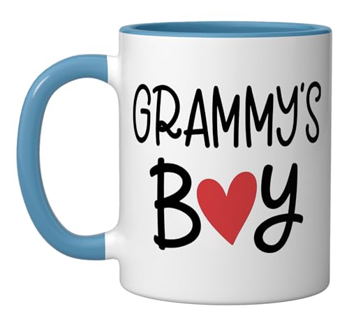 GRAMMY’S Boy Favorite Child Grandma Funny Mothers Day Ceramic Mug, Blue/White by Grandma Boy Family Love Funny Saying - Used condition - US$7.68