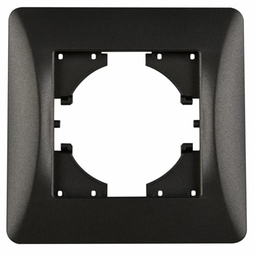 Marco empotrable de un elemento en grafito, diseño moderno, ideal para ofrecer acabados estéticos en instalaciones eléctricas.