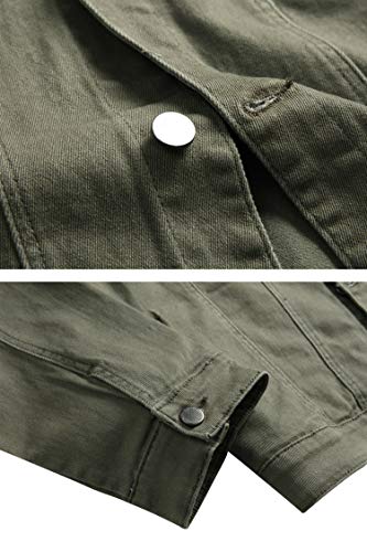 Image of Mens Denim Jacket Ripped Slim Jean Jacket Coat for Men