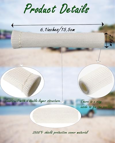 Image of Spark Plug Wire Protector Cover - 8 Pcs 6 Inch 2500F Spark Plug Boot Heat Shield Sleeve, High Temp Fiberglass Thermal Sleeve Prevent Wire Melting for LS1 LS2 SBC BBC 350 454 Engine Header, White