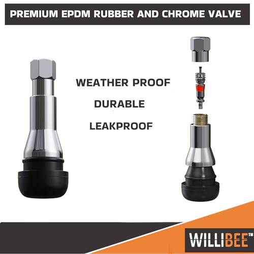 Image of WILLIBEE TR414 Tyre Valve Stem - EPDM Rubber Tubeless Tire Valve Stem for Car (CTR414-5Pcs)