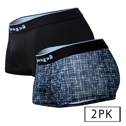 Papi Men's Microflex Brazilian Trunk 2 Pack - UMPA048 (Blue Texture, Small)2