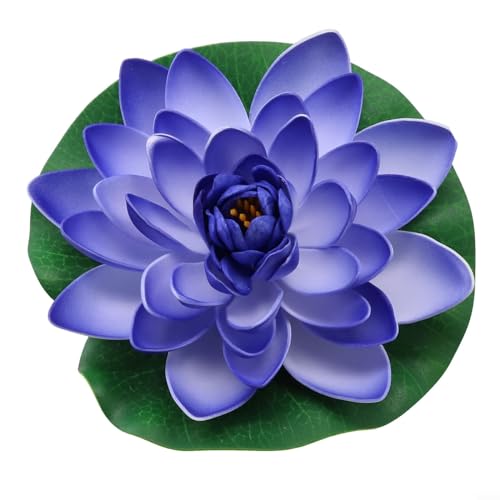 Fleur de lotus flottante artificielle de 17,8 cm - Grand nénuphar pour tampons, étang, piscine,...