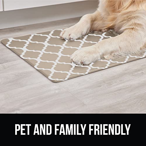 Gorilla Grip 2 Piece Cushioned Kitchen Anti Fatigue Comfort Mat, Comfortable Padded Rug, Stain Resistant Supportive Durable Cushion Rugs, Office Standing Desk Floor Mats, 17X24 And 17X48 Beige White #TOP7