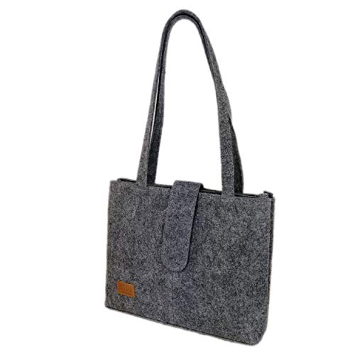 Venetto Filztasche Handtasche Damentasche Damen Henkeltasche Umhängetasche Einkaufstasche Shopper Tasche aus Filz (grau) Cover