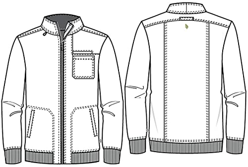 Cherokee Euphoria Men Warm Up Scrubs Jacket Zip Front Ck395A, M, Caribbean Blue #TOP5