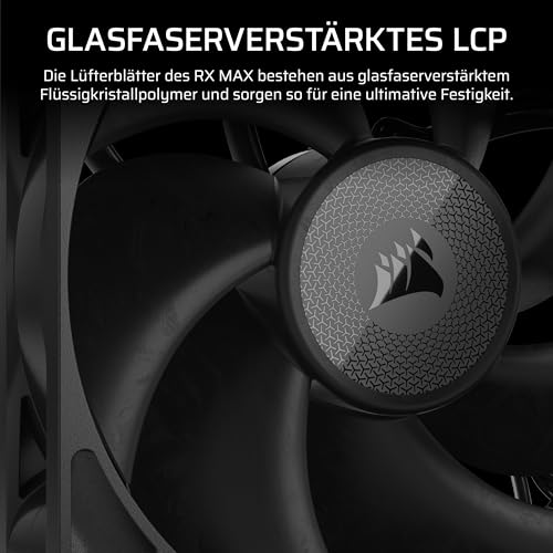 CORSAIR iCUE LINK RX120 MAX 120mm PWM Dicker Lüfter – Hochstatischer Druck – Liquid Crystal Polymer – Magnetisches Kuppellager… – Ansicht 6