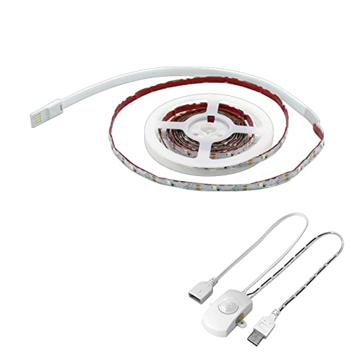 KAYYELAMP 3.2 Ft USB LED Strip Light Infrared Sensor 3-5 M Range Low-Voltage 5V White Light for TV Backlight Strip Closet Bedroom Home Decor Convenient Without Tools to Install No Wiring Required