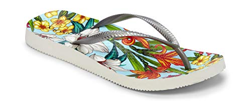 Vionic Women's Beach Noosa Flip Flop, Silver, 8 M US