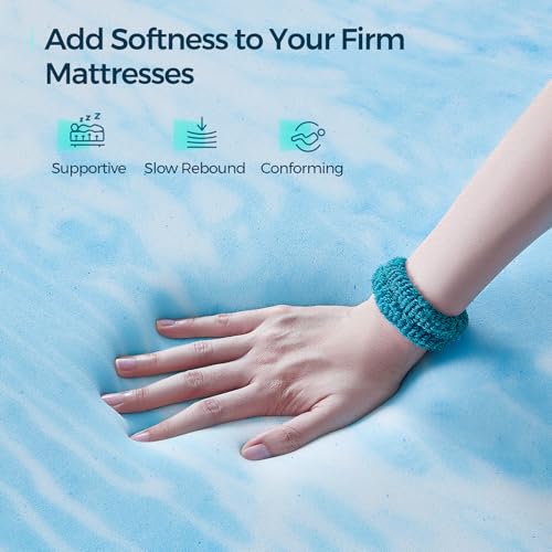 LINSY LIVING 3 Inches Twin Memory Foam Mattress Topper, Cooling Gel-Infused Swirl Memory Foam, Soft Bed Topper with Tencel™ Cover, CertiPUR-US and Oeko-TEX Certified, 74" L * 38" W * 3" H