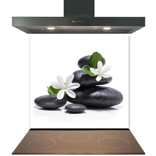 Image of Glass Splashback for Kitchen Toughened Heat Resistant Cooker Tile - Design 2025-60cm (w) x 50cm (h) - Silicone Fixing