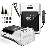 VNKZI Portable Air Compressor Tire Inflator, DC 12V 150 PSI Car Air Pump with Touch Digital Display, LED Light Auto Tire Pump, Digital Air Pump for Car Tires, Bicycles and Other Inflatables