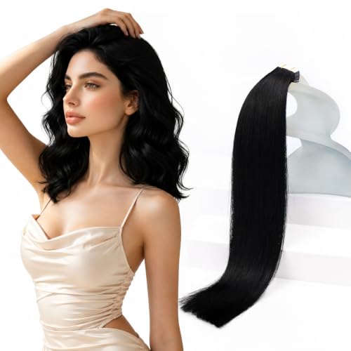 Image of Sunny Hair Tape in Extensions Black Human Hair, Natural