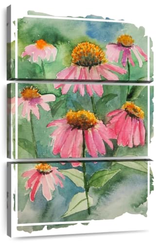 ElephantStock - Coneflower Garden Wall Art - Vertical Multi Panel