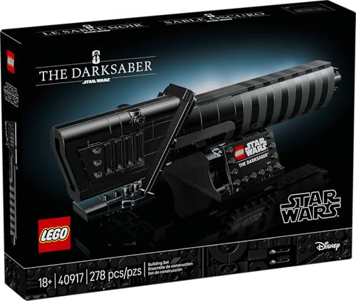 LEGO Star Wars The Darksaber 278-Piece Buildable Lightsaber Display Model with Stand & Nameplate Collectible Mandalorian Decor Gift for Adults 40917