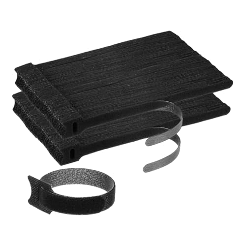 M METERXITY Paquete de 200 bridas reutilizables para cables, 8 pulgadas, cierre de gancho y bucle ajustable, bridas de alambre, bridas multiusos para oficina, hogar, centros de datos [negro]