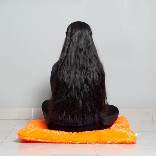 Image of NEXTGO Floor Seat Cushions Yoga Meditation Mat Pooja aasan Soft Extra Comfortable Feather Touch Last Long Upto Washable Material Size 24 x 30 Inch 2 x 2.5 Fit (Orange)