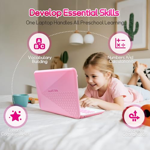 Image of HAIOUMM Kids Laptop, 4.3 Inch Educational Color Screen Laptop with 48 Learning Modes, Computer for Kids Ages 5+