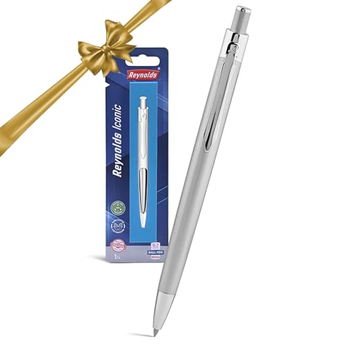 Reynolds Metal Pens (Iconic Silver) | Premium Pens For Gifting | Retractable Pens For Personal & Professional Use | Stylish Gifts for Men & Women | Tr