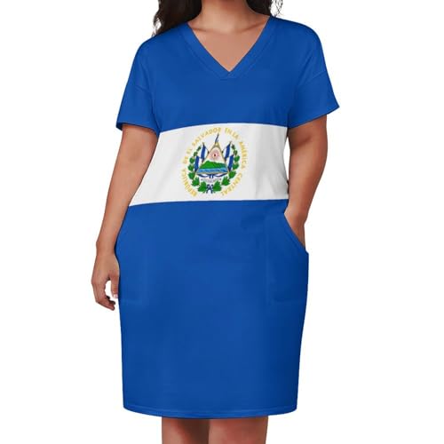 Zakqeik Saint Lucia Flag Women's Plus Size Dress Loose Short Sleeve Knee Length Sundresses3