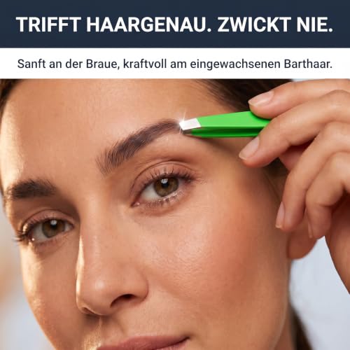 KLINGENHELD® Haargenaue Pinzette - greift jedes Haar beim 1. Versuch ohne durchrutschen - Pinzette Augenbrauen Zupfen handgeschliffen… – Ansicht 6