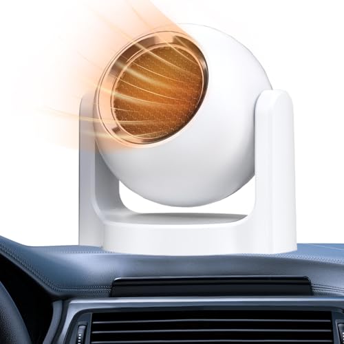 冬の花 車用ポータブルヒーター,ファン プラグイン 過熱保護,小型 スペースヒーター カー デフロスター - トラック・SUV・セダンなどの自動車用、室内・寒冷地・ロードトリップ・運転時対応、男性女性用