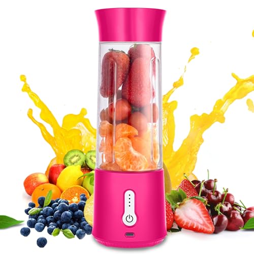 Liphier USB Oplaadbare Draagbare Mini Blender - 500ml Personal Size Blender met sterke kracht voor Mixed Juice Shakes & Smoothie Geschikt voor thuis|Kantoor|Camping