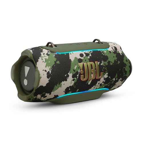 JBL Xtreme 5 Altoparlante Bluetooth portatile con suono JBL Pro e comoda tracolla, impermeabile IP68, Power Bank integrato, Squad