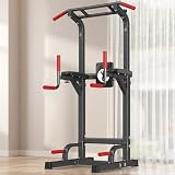 SogesPower Power Tower Pull Up Dip Stand Multi-Function Adjustable Height Workout Equipment Dip Station Fitness Strength Training for Home Gym 330LBS