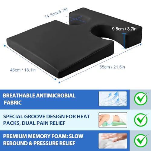KONOVOLY Leather Breast Pillow for Sleeping, Bolster T-Wedge Cushion Massage for Bust Sizes(AA-D), Comfort Bolster Wedge, Chest Massage Table Prone Pillow for SPA (Black) by KONOVOLY - Image 3