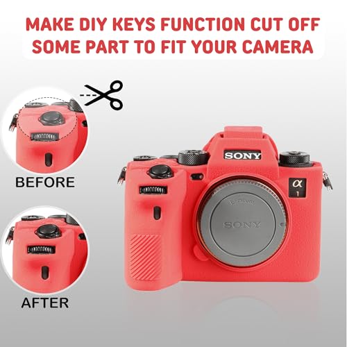 Funda de silicona para cámara Sony A1 color rojo miniatura 7