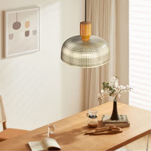 Darkaway Vintage Pendant Light Fixtures Ceiling Hanging With Hammered Metal Shade, Brushed Brass Pendant Light For Kitchen Island Lighting Hanging Lamp Adjustable Height, Medium #TOP5