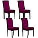 Velvet Stuhlhussen, Weich Stuhlabdeckung Verdicken Waschbar Stretch Stuhlbezug Für Das Esszimmer Für Esszimmer Bankette Hotel-Lila B.-4er Set