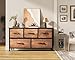 YITAHOME Wide Storage Tower with 5 Drawers - Fabric Dresser, Organizer Unit for Bedroom, Living Room, Closets - Sturdy Steel Frame, Easy Pull Fabric Bins & Wooden Top