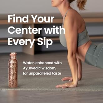 Otiem 100% Copper Water Bottle for Drinking Water, 34 Oz Hammered Finish – Stay Hydrated and Enjoy Ayurvedic Benefits – Leak-Proof, Temperature Retention, Eco-Friendly Design – Durable Copper Bottle