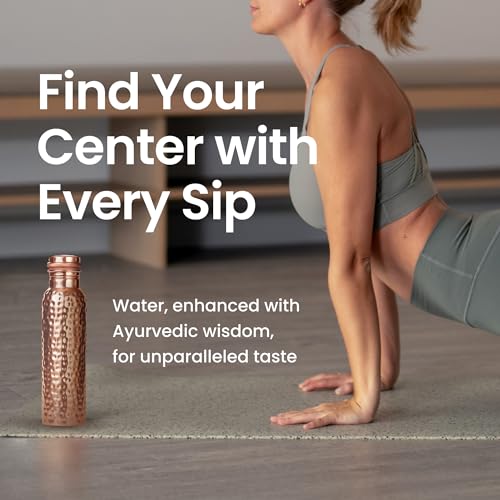 Otiem 100% Copper Water Bottle for Drinking Water, 34 Oz Hammered Finish – Stay Hydrated and Enjoy Ayurvedic Benefits – Leak-Proof, Temperature Retention, Eco-Friendly Design – Durable Copper Bottle