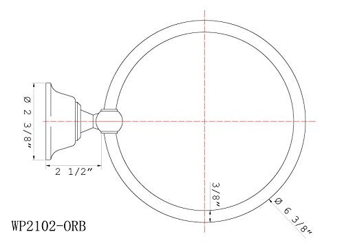 North Shore Wall Mounted Towel Ring Sink Accessory Bath Hardware, Oil Rubbed Bronze #TOP1