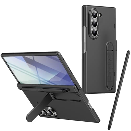 Étui pour Galaxy Z Fold 6 avec stylet S Pen intégré et protection de charnière robuste gris