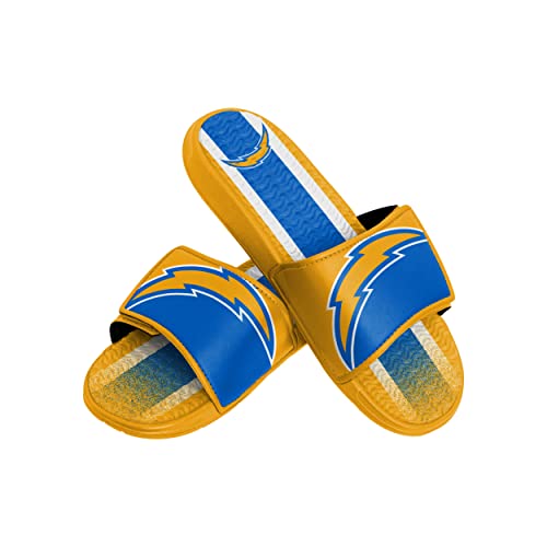 FOCO Los Angeles Chargers NFL Mens Team Stripe Gel Slide - S