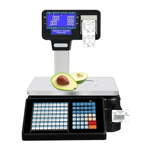 Báscula electrónica con impresora y pantalla LCD doble miniatura 1