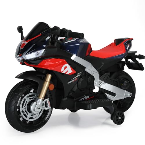Kinder Motorrad Elektrisch mit 12V Akku, Kinder Motorrad Led Licht, Elektro Motorrad Kinder Bluetooth, USB, Fernbedienung, 5 km/h, bis zu 45 Min, Blau