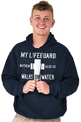 Classic Teaze Walks On Water Christian Biblical Hoodie Sweatshirt Women Men Navy #TOP3