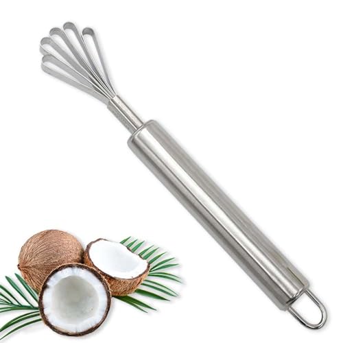 Rallador de coco de acero inoxidable, raspador de coco, rallador de pescado, rallador de coco de cinco mandíbulas, rallador de coco, herramienta de cocina, cepilladora de coco para el hogar