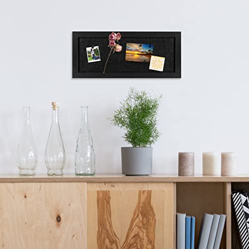 Yccyyccy Cork Board Bulletin Board With Felt, Wood Framed Display Bulletin Board For Walls With Pins, Eye Bolts, Gaskets, Screws, Pin Board For Office, School And Home(1837-Bk-1Pc) #TOP1