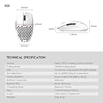 FANTECH ARIA XD7 Wireless Gaming Mouse Pixart 3395 Gaming Sensor 26000 DPI, HUANO Switches, Super Lightweight 59 Grams and Ambidextrous Egg Shape, 3 Mode Connectivity, White - Image 5