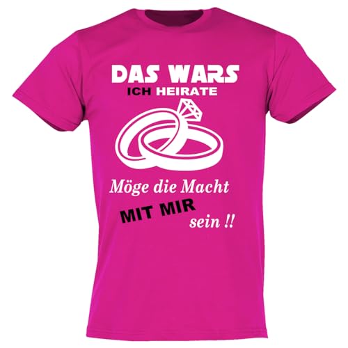 Junggesellenabschied T-Shirt | JGA Herren |Sprücheshirt | Junggesellenabschied| Bräutigam- Team | Das Wars | Größe S-5XL (DE/NL/SE/PL Alphanumerisch XL Regular Regular Pink (Ich Heirate))