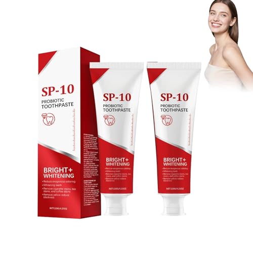 2 Pezzi Dentifricio Probiotico SP-10 - Sbiancamento Naturale, Alito Fresco, Toothpaste, Rinforza lo Smalto Dentale, Formula Delicata per Denti Sensibili, Igiene Orale Quotidiana#01