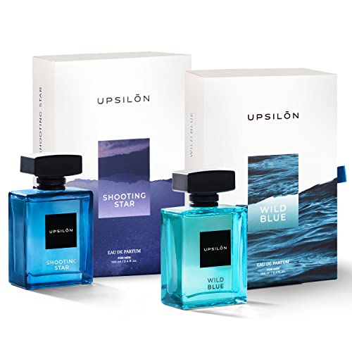 UPSILON Perfume Party Combo for Men (100 ml each), Wild Blue & Shooting Star Perfume, Eau De Perfume, Long Lasting Fresh & Powerful Fragrance, Mens Perfume Spray, Travel Friendly, Pack of 2