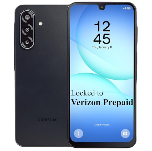 Verizon Prepaid Samsung Galaxy A17 5G, 128GB, Black - Prepaid Smartphone (Locked to Verizon Prepaid) - 6.7' Super AMOLED 90Hz Display, 50MP Triple Camera with OIS, Android 16